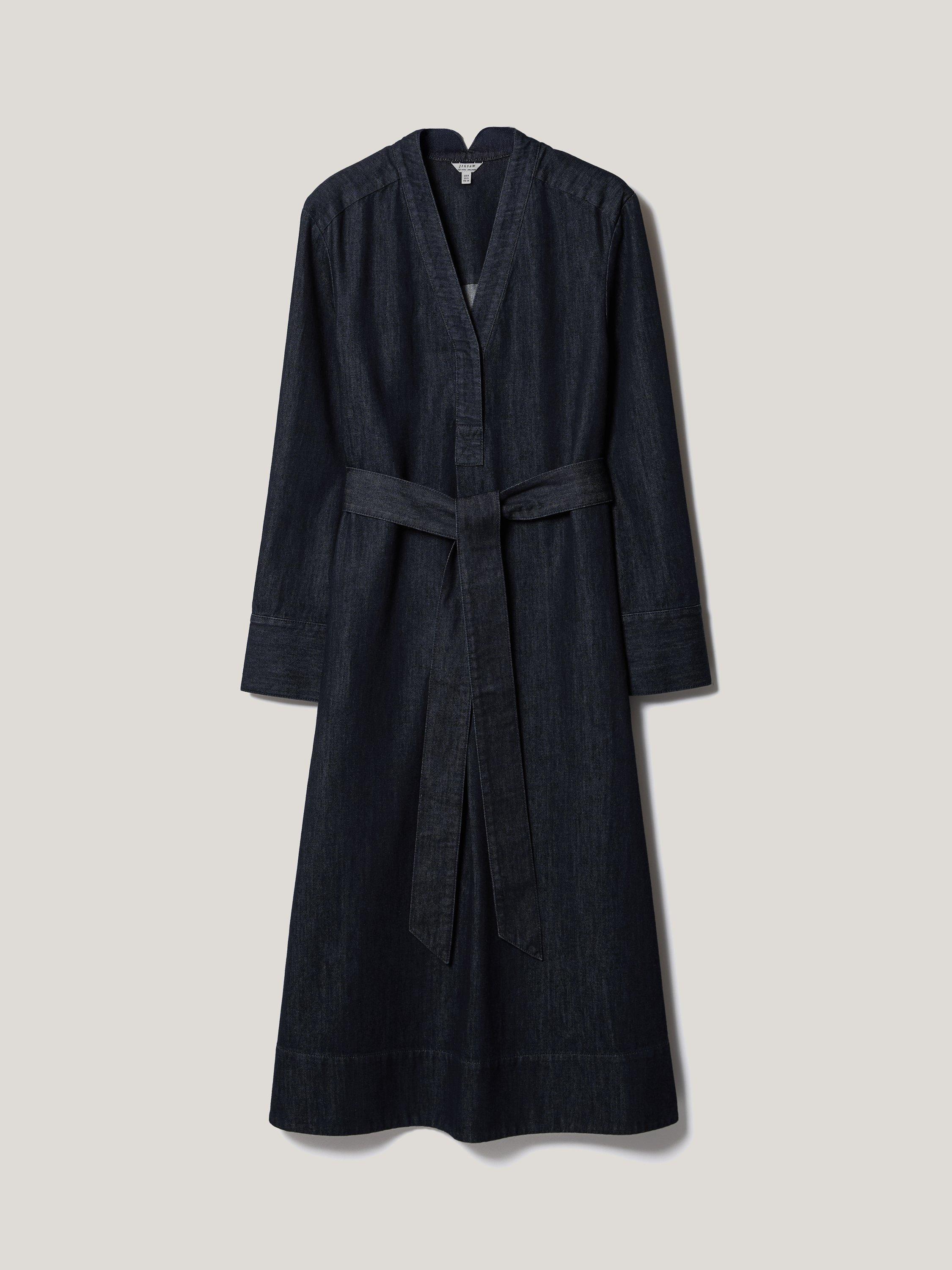 Product image 5 of 6, which shows Jigsaw Belted Denim Dress, Indigo, 6