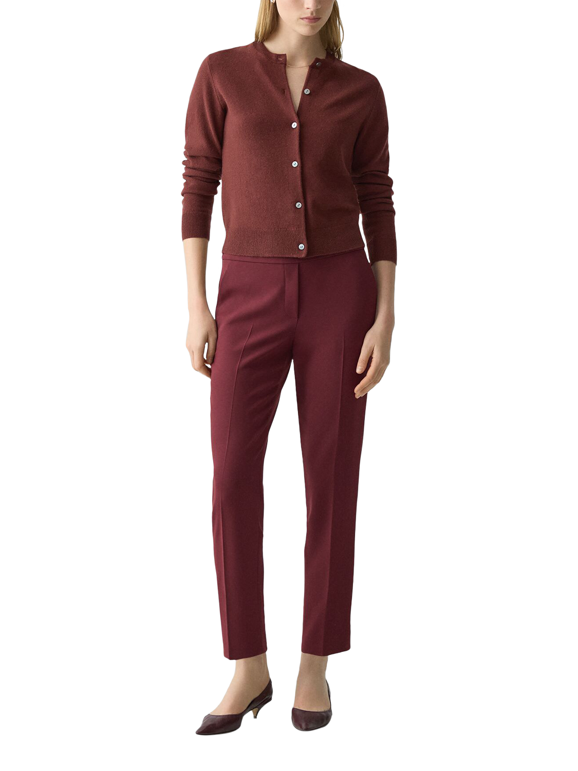 Product image 1 of 5, which shows Theory Admiral Tailored Trousers, Red, 10