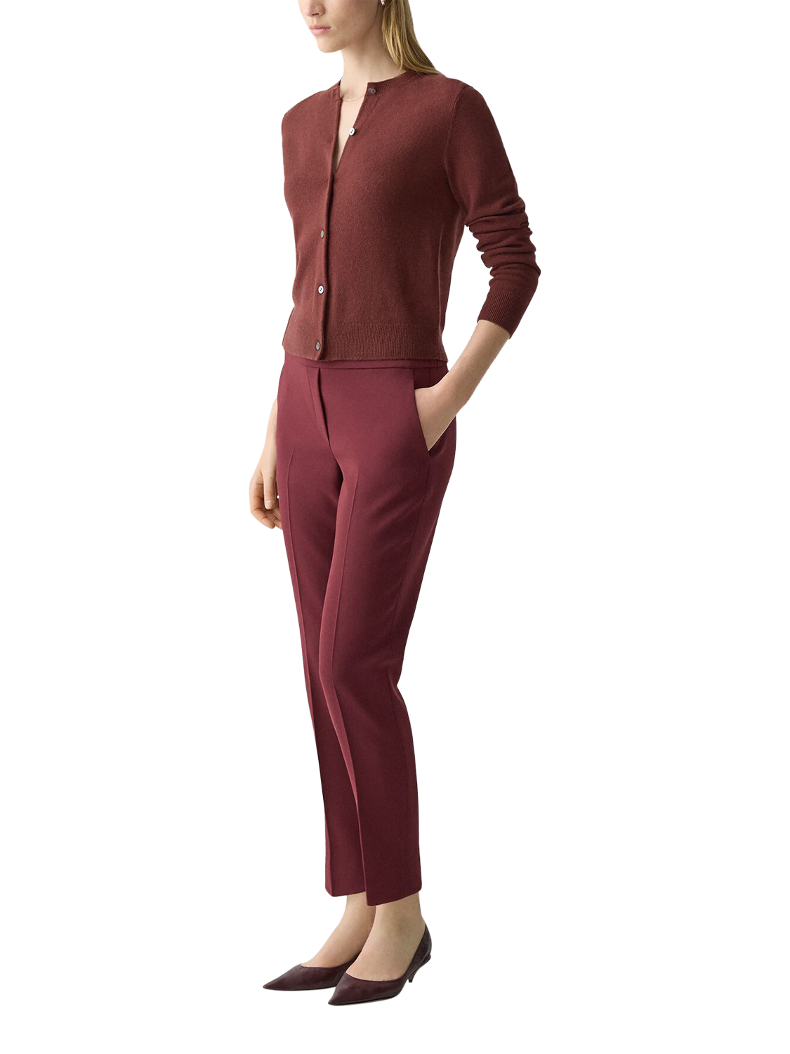 Product image 2 of 5, which shows Theory Admiral Tailored Trousers, Red, 10