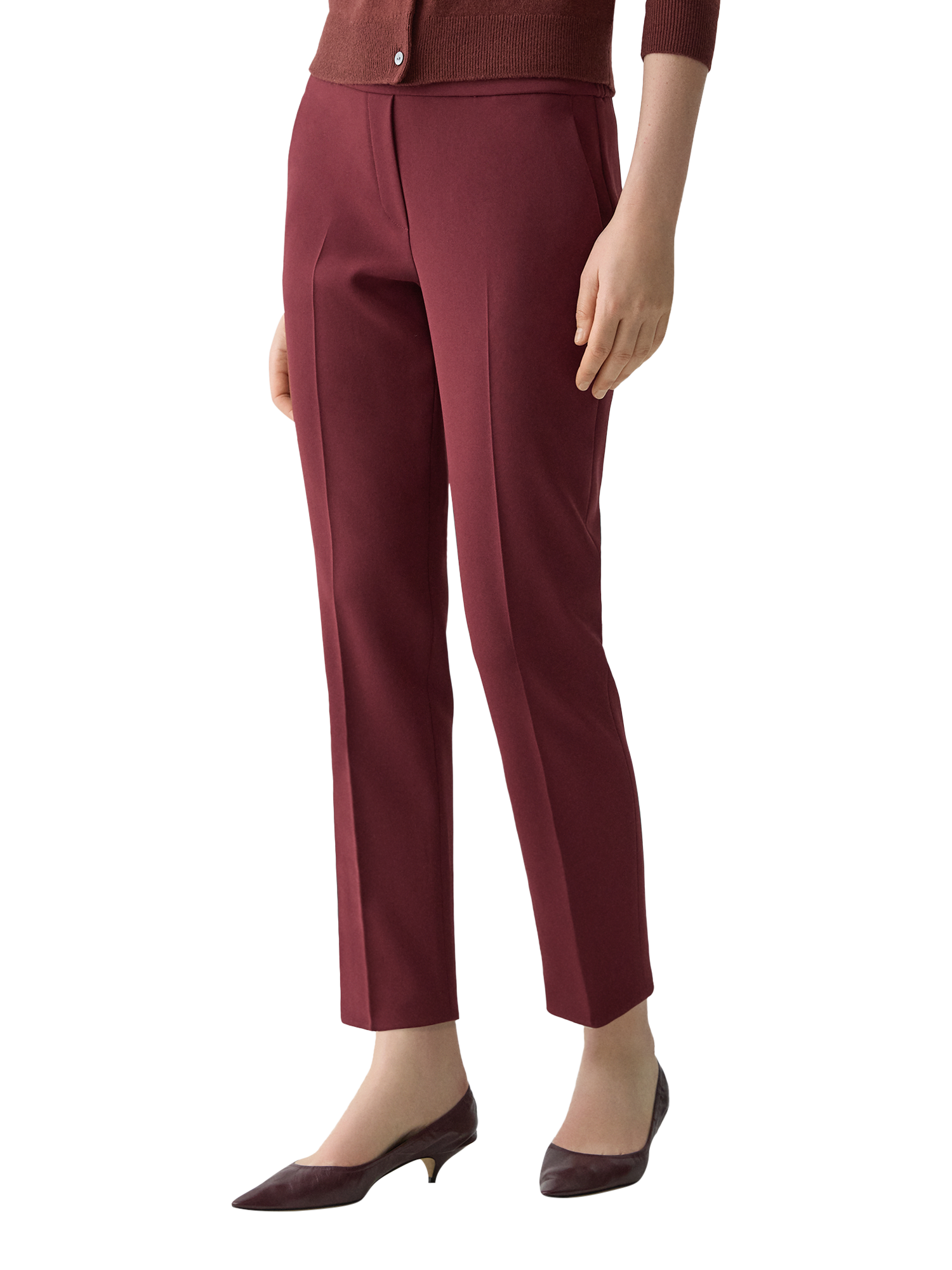 Product image 4 of 5, which shows Theory Admiral Tailored Trousers, Red, 10