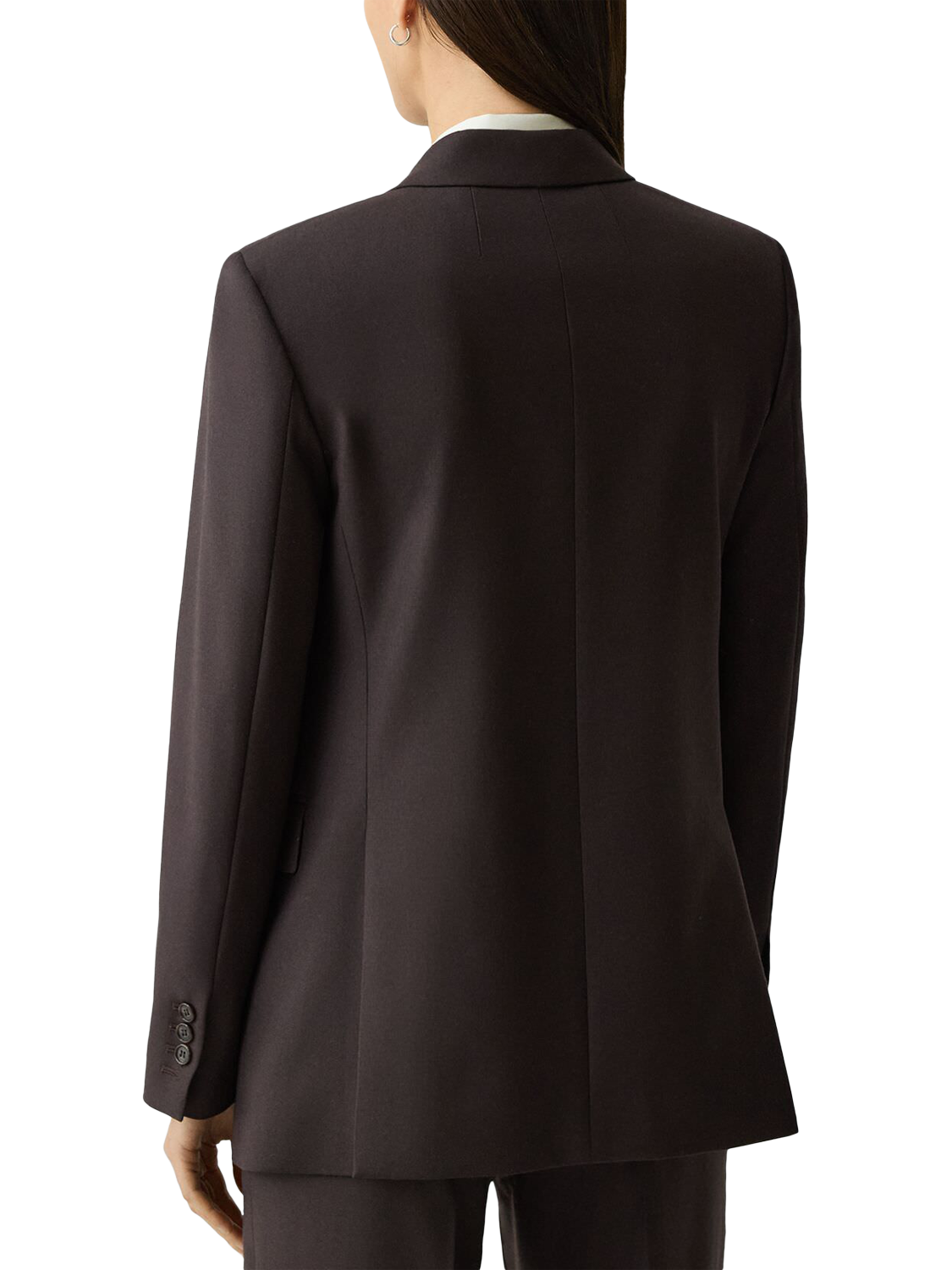 Product image 3 of 4, which shows Theory Single-Breasted Oversized Straight Fit Blazer , Dark Brown, 8