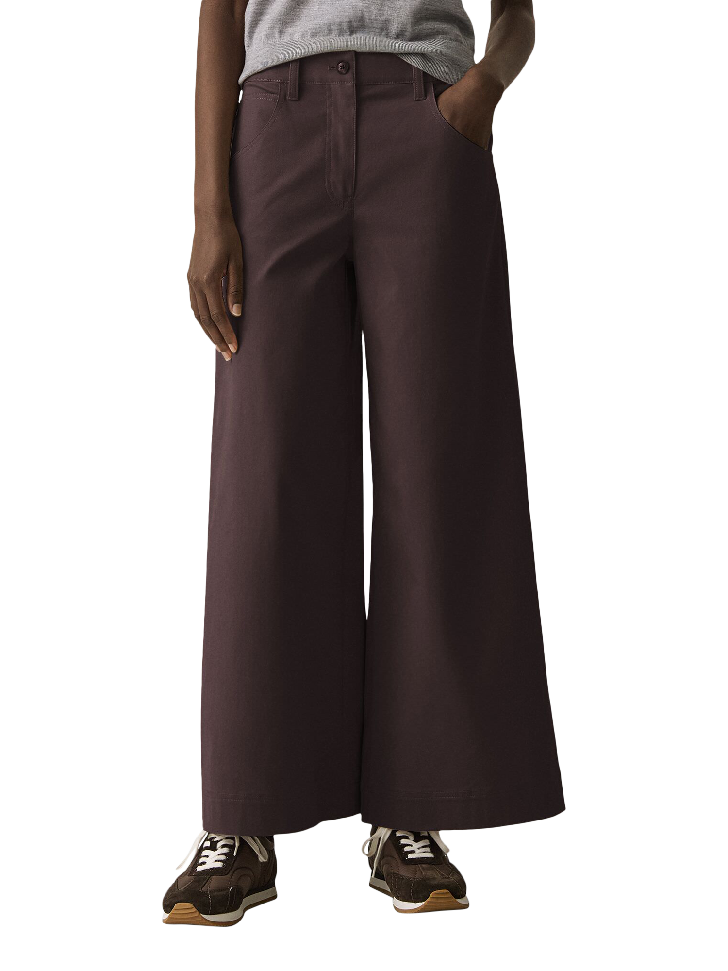 Product image 3 of 4, which shows Theory Brushed Cotton Chinos, Cacao, 8