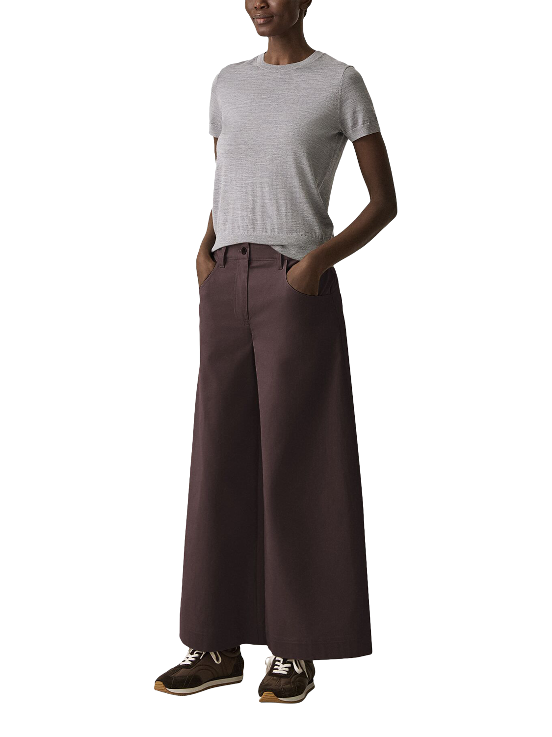 Product image 4 of 4, which shows Theory Brushed Cotton Chinos, Cacao, 8