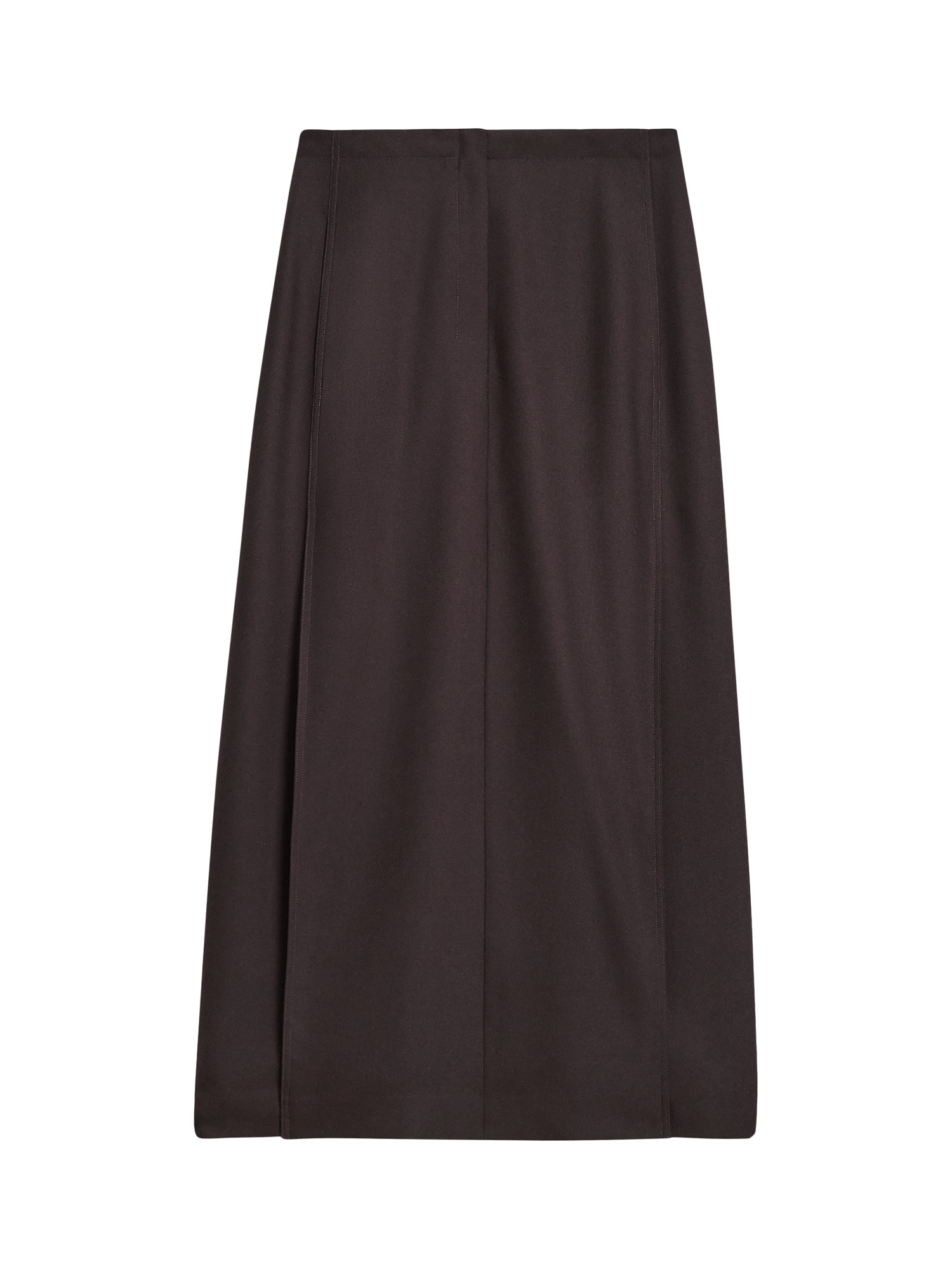 Product image 5 of 5, which shows Theory High Waist Deep Pleated Maxi Skirt , Dark Brown, 8