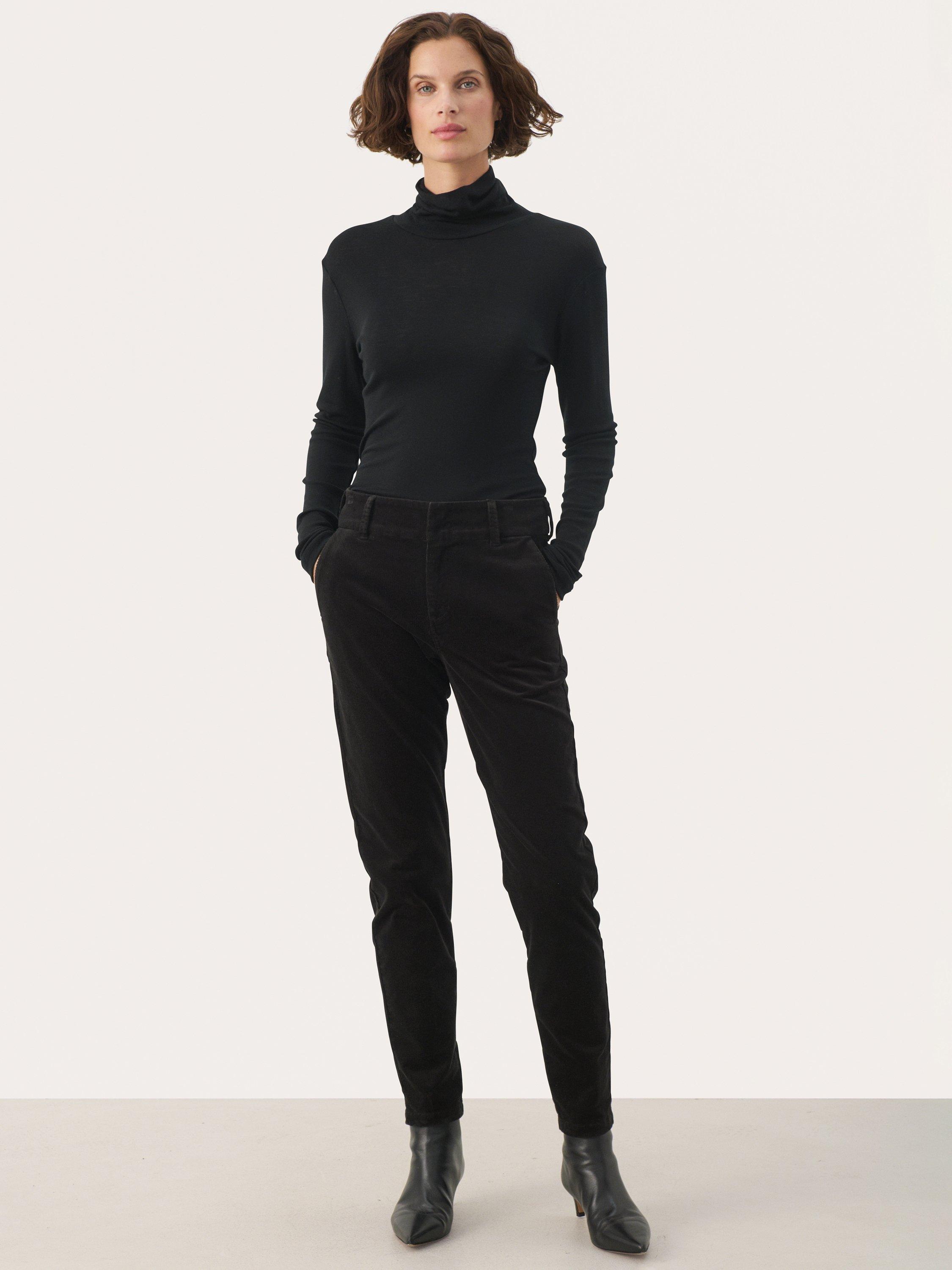 Product image 3 of 6, which shows Part Two Soffys Fitted Cropped Trousers, Black, 8