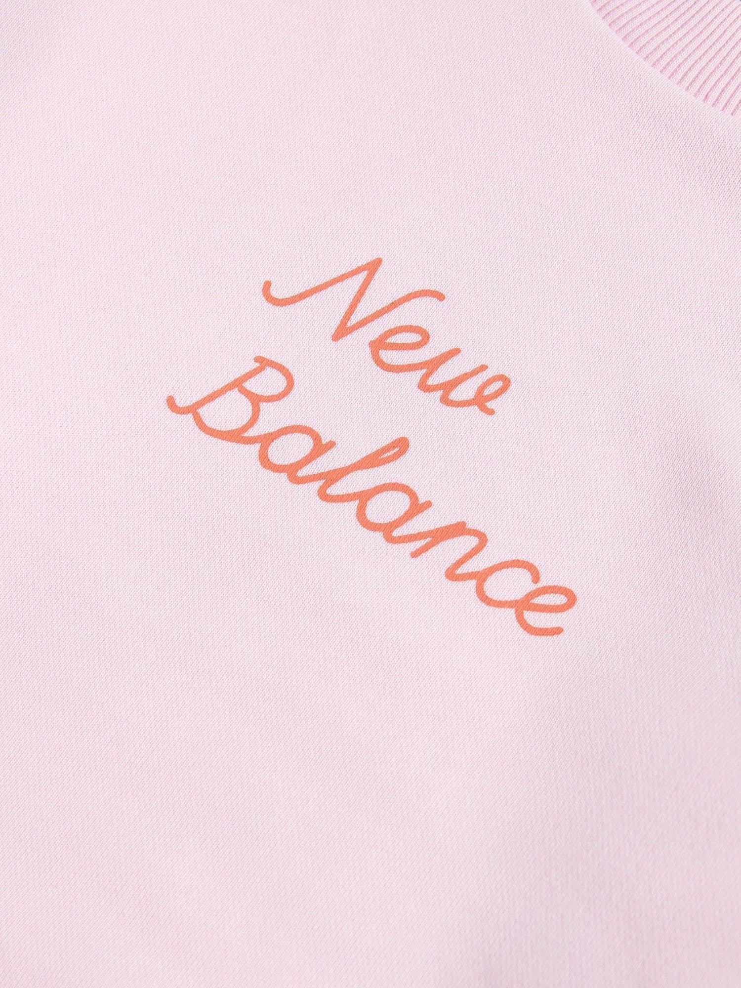 Product image 10 of 11, which shows New Balance Kids' Cotton Blend Back Print Sweatshirt, Light Raspberry, 7-8 years