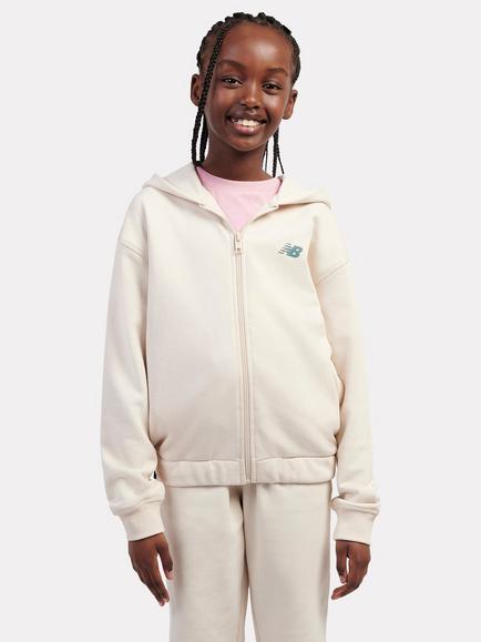 New Balance Kids' Relaxed Full Zip Hoodie, Bisque, Bisque