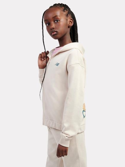 New Balance Kids' Relaxed Full Zip Hoodie, Bisque - view 2, Bisque