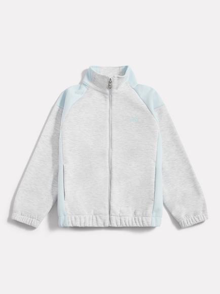 New Balance Kids' Funnel Neck Jacket, Ash Heather, Ash Heather