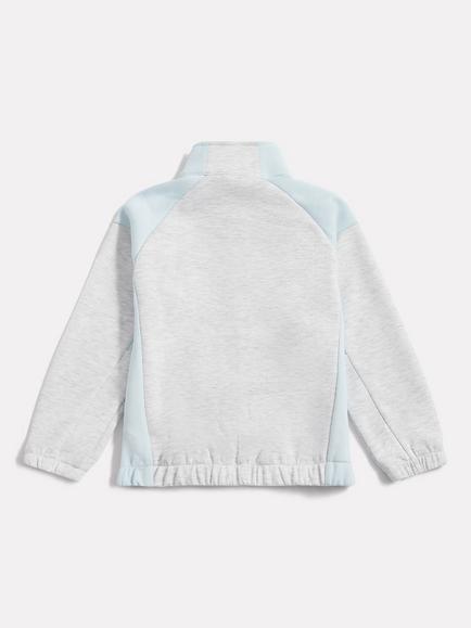 New Balance Kids' Funnel Neck Jacket, Ash Heather - view 2, Ash Heather