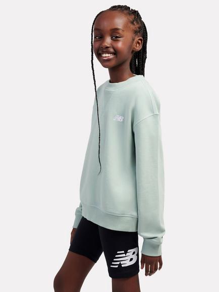 New Balance Kids' Relaxed Crew Neck Sweatshirt, Mosaic Green - view 2, Mosaic Green