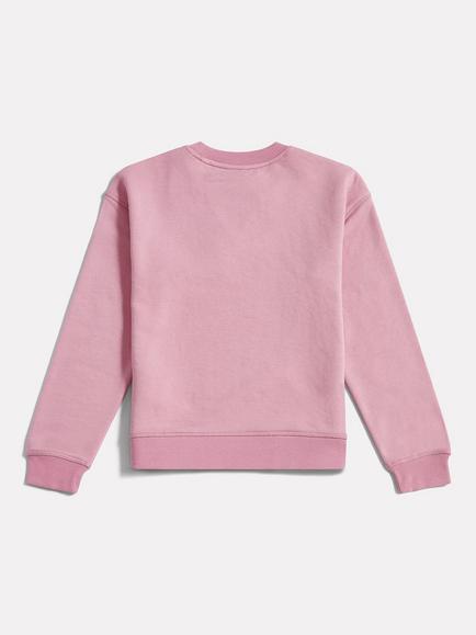 New Balance Kids' French Terry Small Logo Crew Neck Sweatshirt - view 2, Pink Taffy