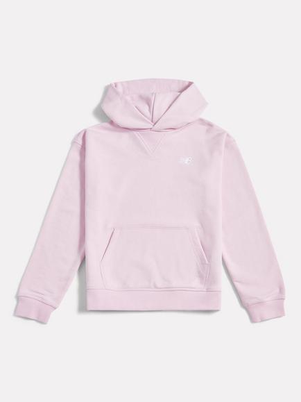 New Balance Kids' Cotton Blend Relaxed Hoodie, Light Raspberry