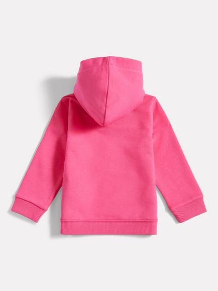 New Balance Kids' Cotton Blend Stacked Logo Hoodie - view 2, Dragon Berry