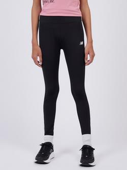New Balance Kids' High Rise Double Knit Leggings, Caviar, Caviar