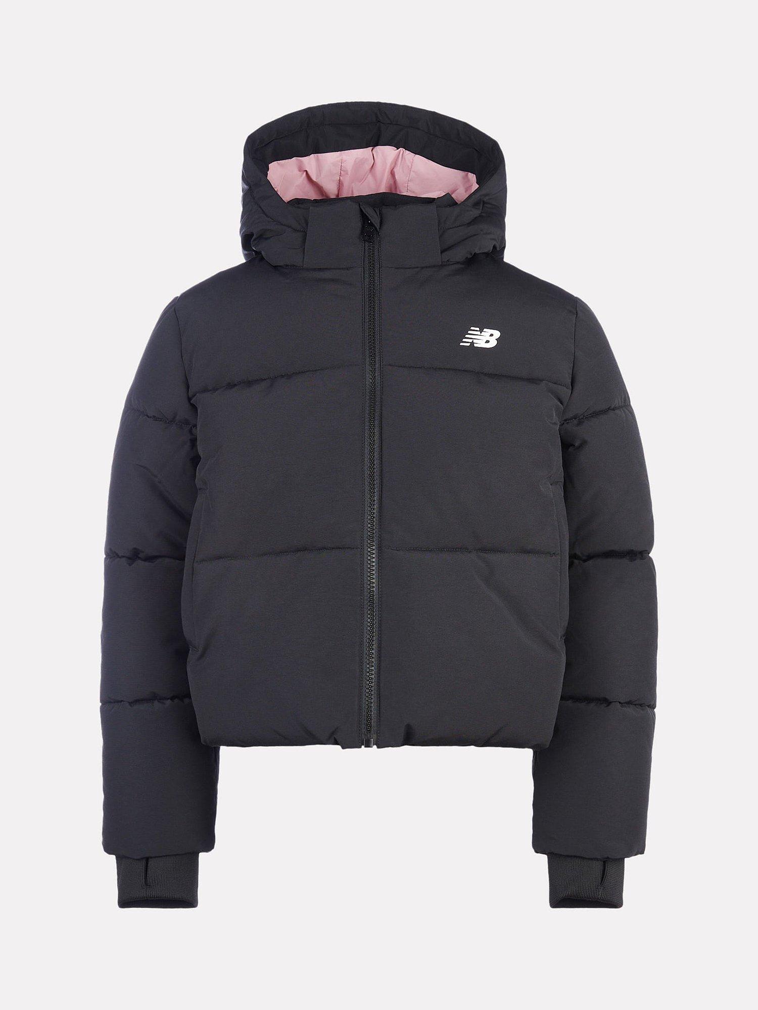 Product image 1 of 5, which shows New Balance Kids' Baffle Puffer Coat, Nb Caviar, 7-8 years