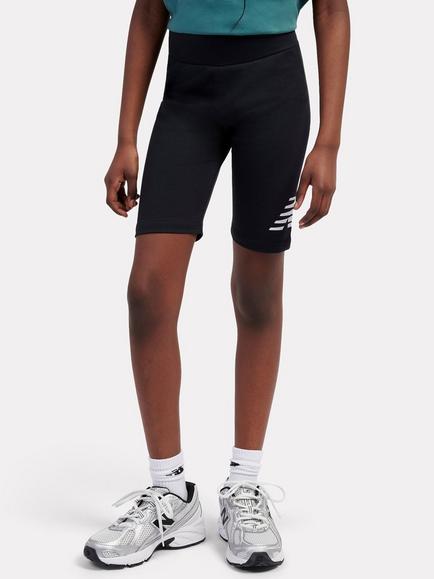 New Balance Kids' Logo Print Cycle Shorts, Caviar, Caviar