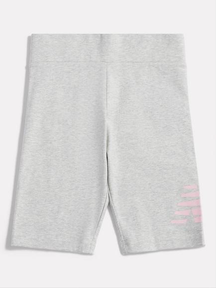 New Balance Kids' Cotton Blend Fitted Cycle Shorts, Ash Heather