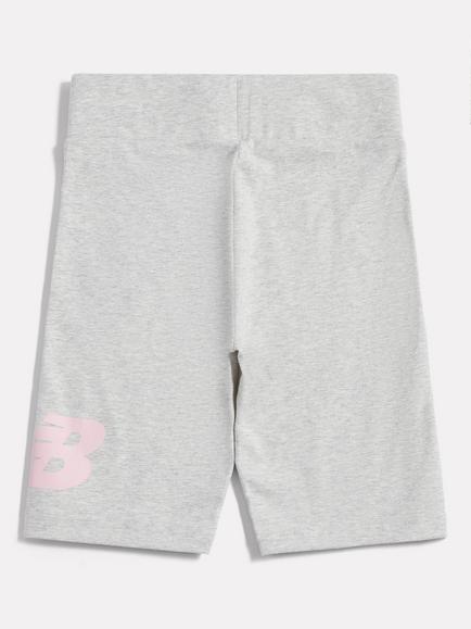 New Balance Kids' Cotton Blend Fitted Cycle Shorts - view 2, Ash Heather