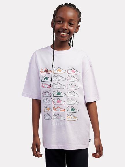 New Balance Kids' 327 Multi Graphic T-Shirt, Milk Violet, Milk Violet