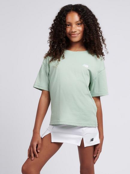 New Balance Kids' Jersey Small Logo T-Shirt, Mosaic Green