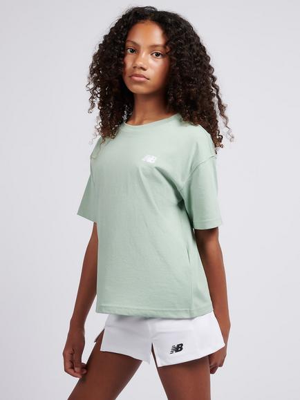 New Balance Kids' Jersey Small Logo T-Shirt - view 2, Mosaic Green