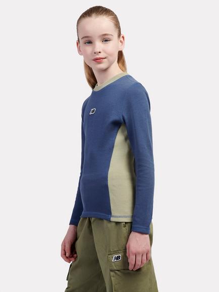 New Balance Kids' Premium Long Sleeve T-Shirt, Vintage Indigo - view 2, Vintage Indigo
