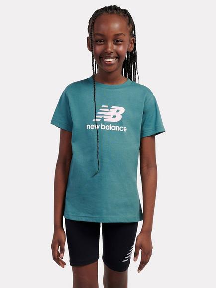 New Balance Kids' Short Sleeve Stacked Logo T-Shirt, New Spruce, New Spruce