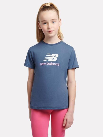New Balance Kids' Jersey Stacked Logo T-Shirt, Vintage Indigo