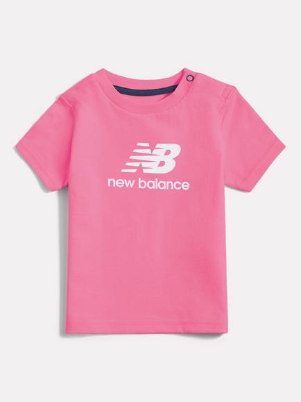 New Balance Kids' Short Sleeve Stacked Logo T-Shirt, Dragon Berry, Dragon Berry