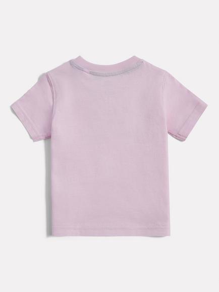 New Balance Kids' Short Sleeve Stack Logo T-Shirt, Light Raspberry - view 2, Light Raspberry
