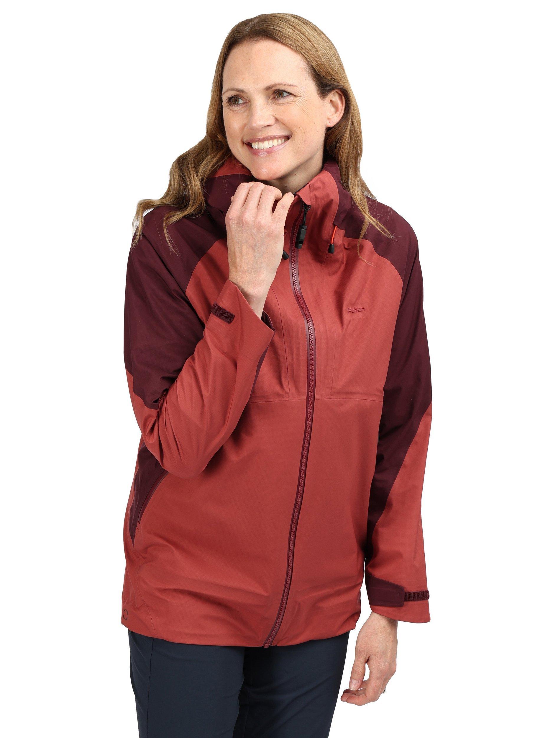 Product image 1 of 9, which shows Rohan Valen Waterproof Jacket, Cayenne/Arizona Red, XS