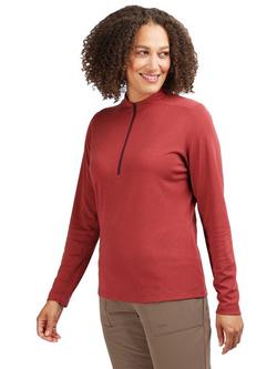 Rohan Women's Dale Long Sleeve Zip Neck Top, Arizona Red Marl