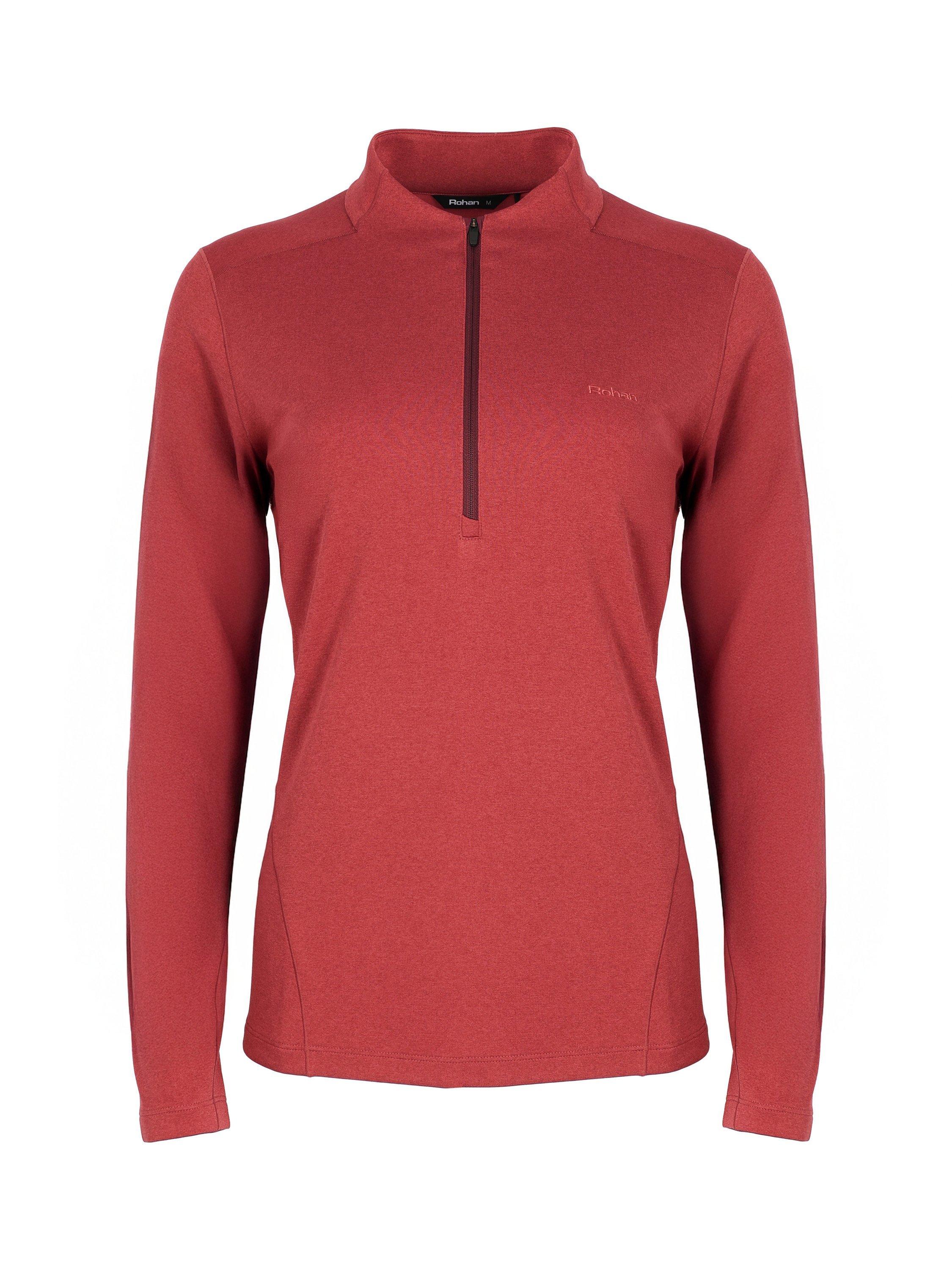 Product image 3 of 4, which shows Rohan Women's Dale Long Sleeve Zip Neck Top, Arizona Red Marl, XS