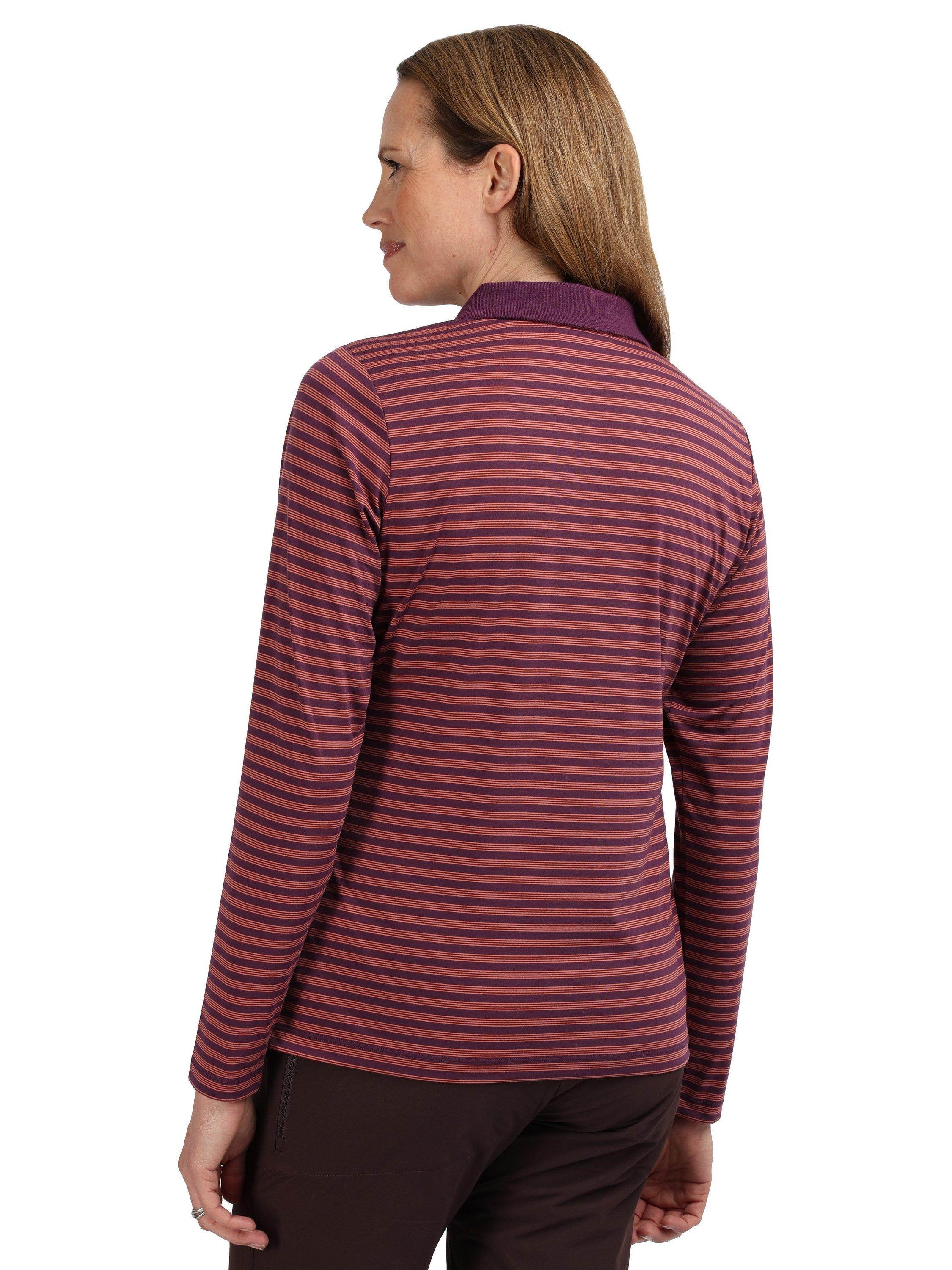 Product image 2 of 6, which shows Rohan Shoreline Stripe Polo Shirt, Purple/Multi, S
