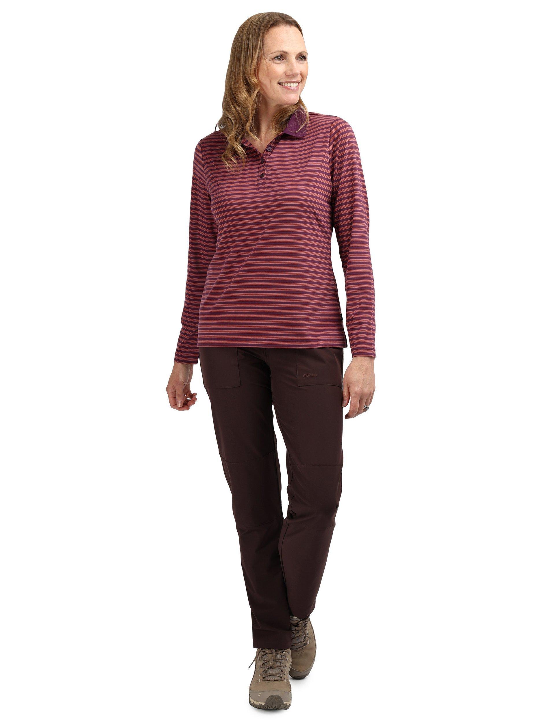 Product image 4 of 6, which shows Rohan Shoreline Stripe Polo Shirt, Purple/Multi, S
