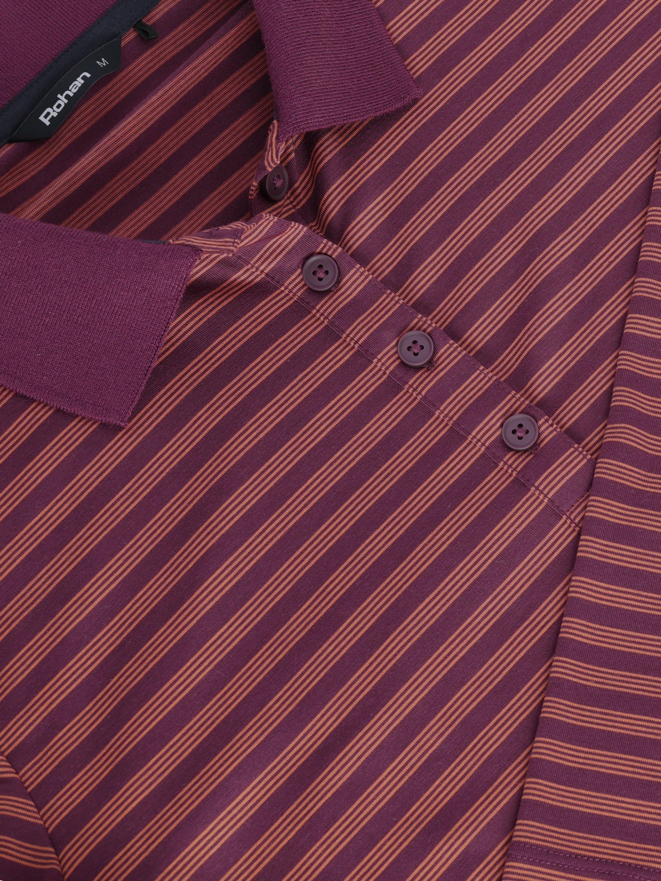 Product image 6 of 6, which shows Rohan Shoreline Stripe Polo Shirt, Purple/Multi, S