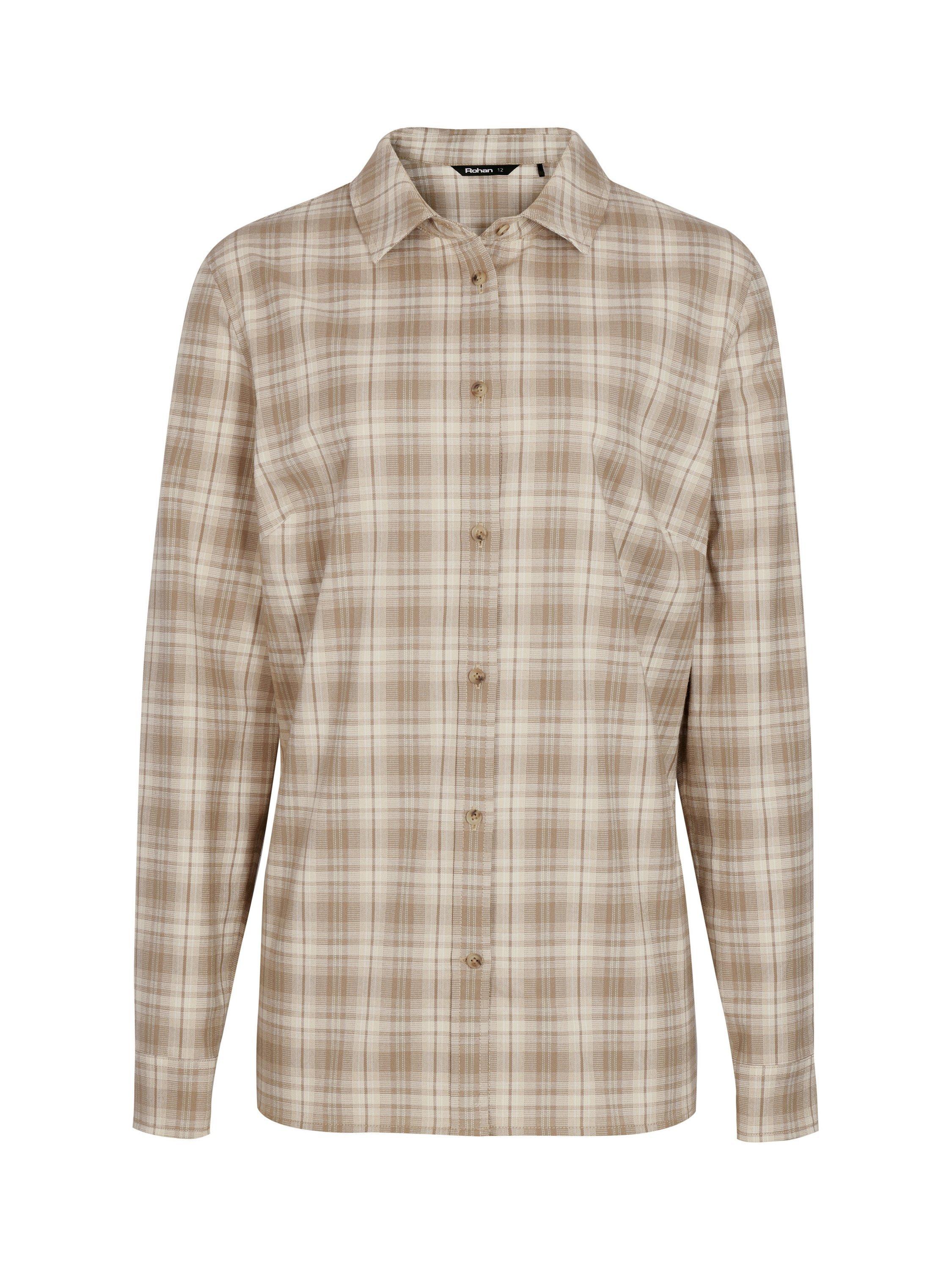 Product image 2 of 7, which shows Rohan Women's Cove Long Sleeve Check Shirt, Cornish Sand, 8
