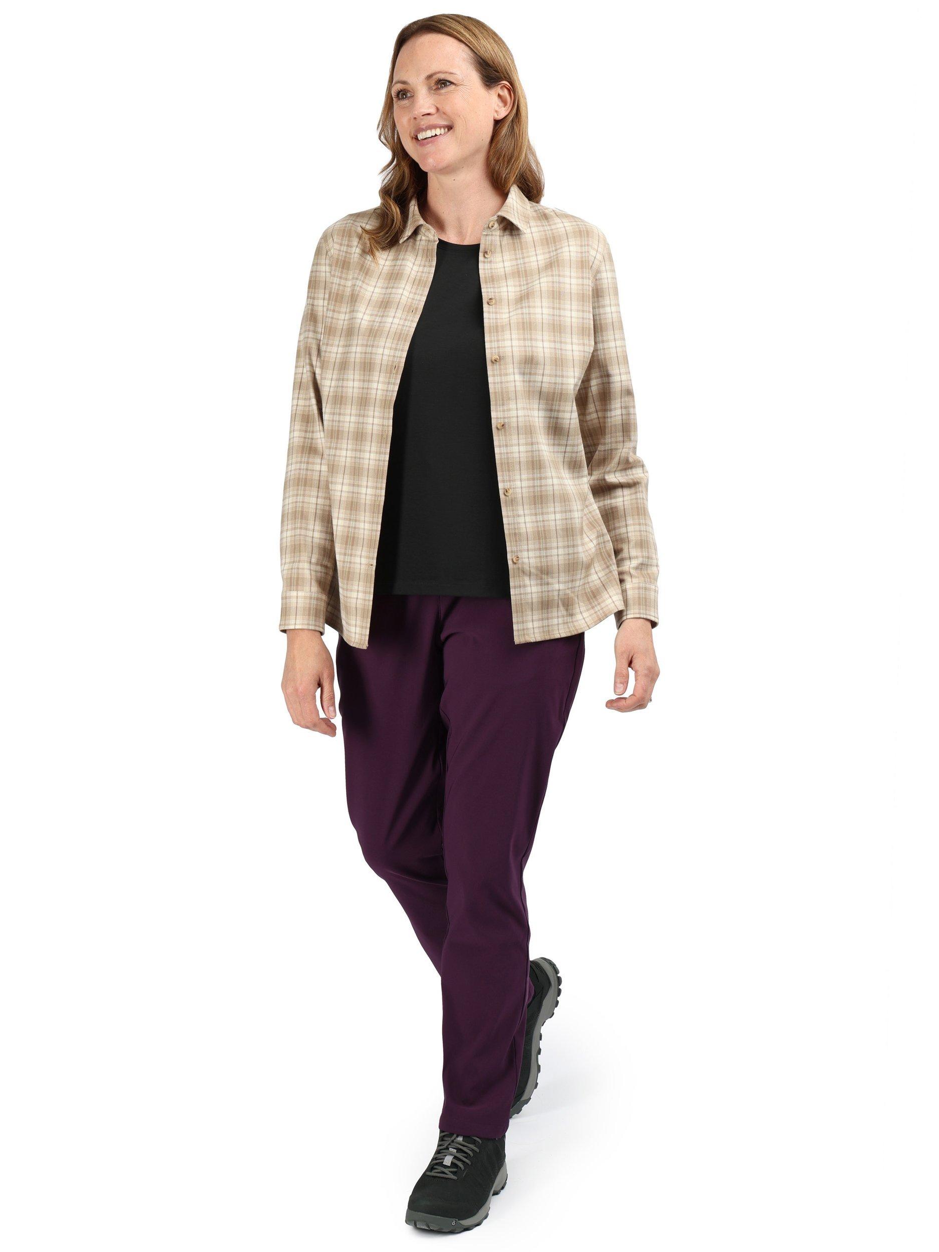 Product image 5 of 7, which shows Rohan Women's Cove Long Sleeve Check Shirt, Cornish Sand, 8