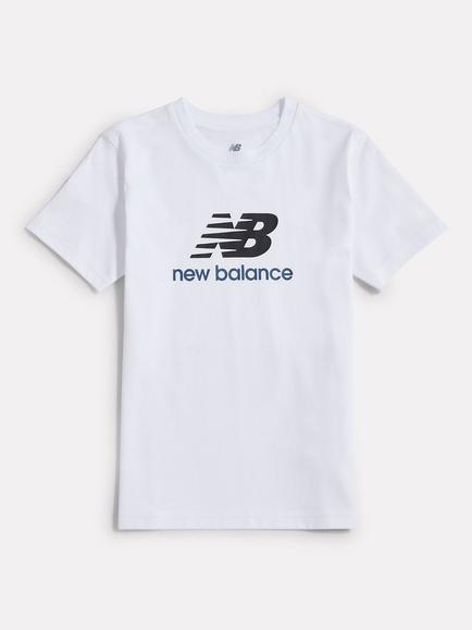 New Balance Kids' Cotton Stacked Logo T-Shirt, Nb Bright White, Nb Bright White