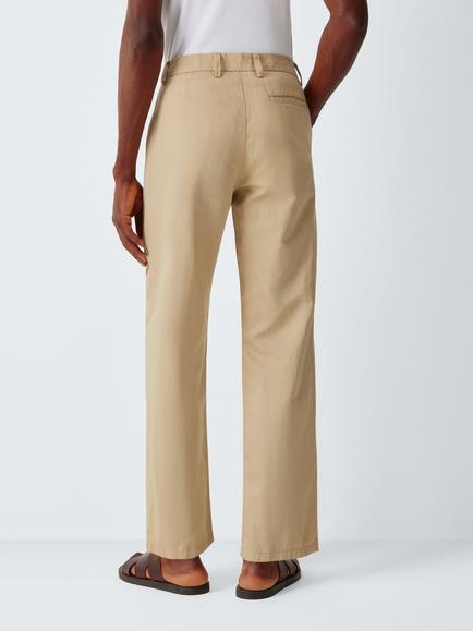 John Lewis Cotton Linen Blend Trousers - view 2, Natural