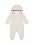MORI Baby Cotton Blend Ribbed Pramsuit, Ecru