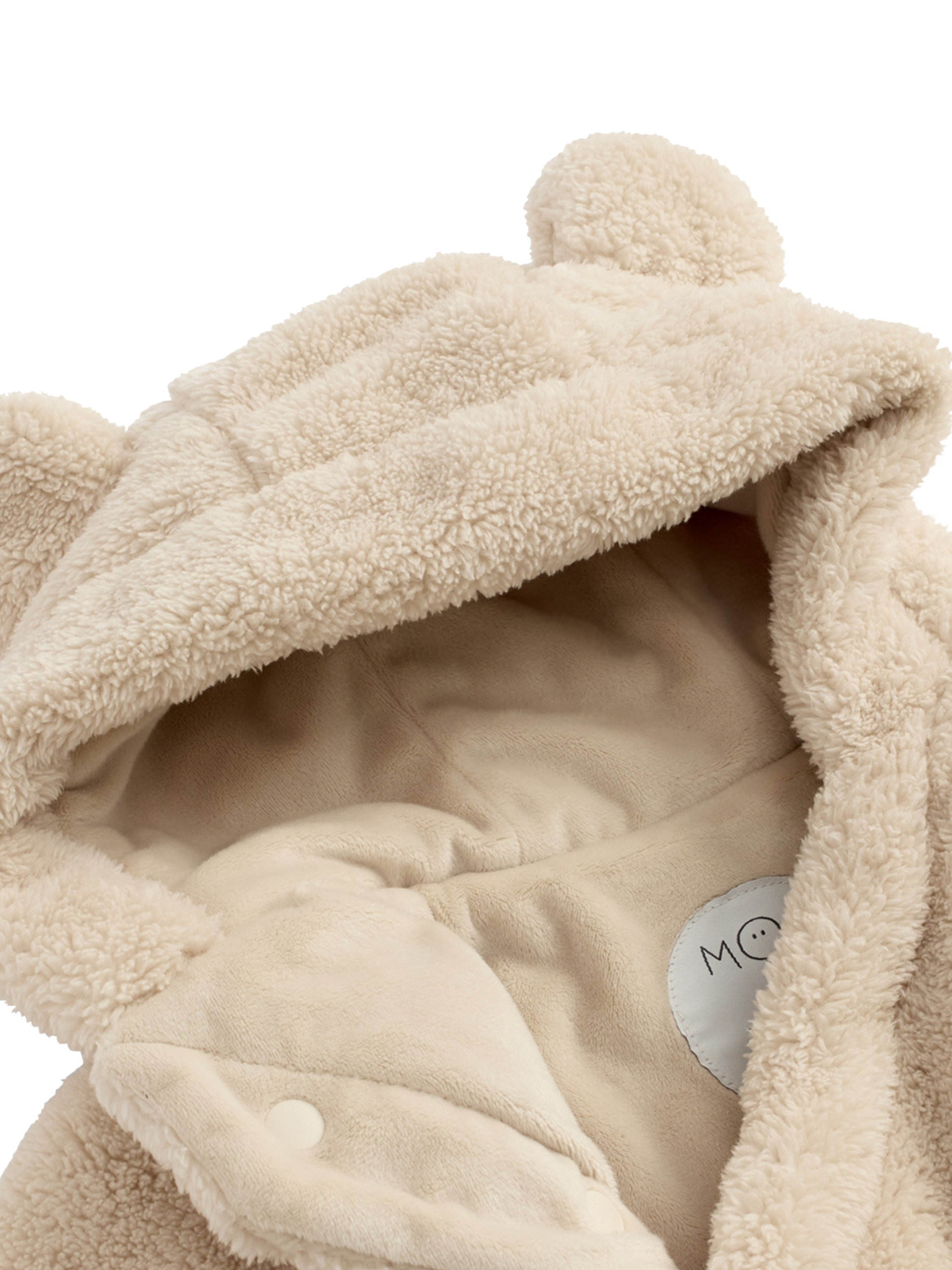 Product image 4 of 6, which shows MORI Baby Borg Pramsuit, Taupe, 3-6 months