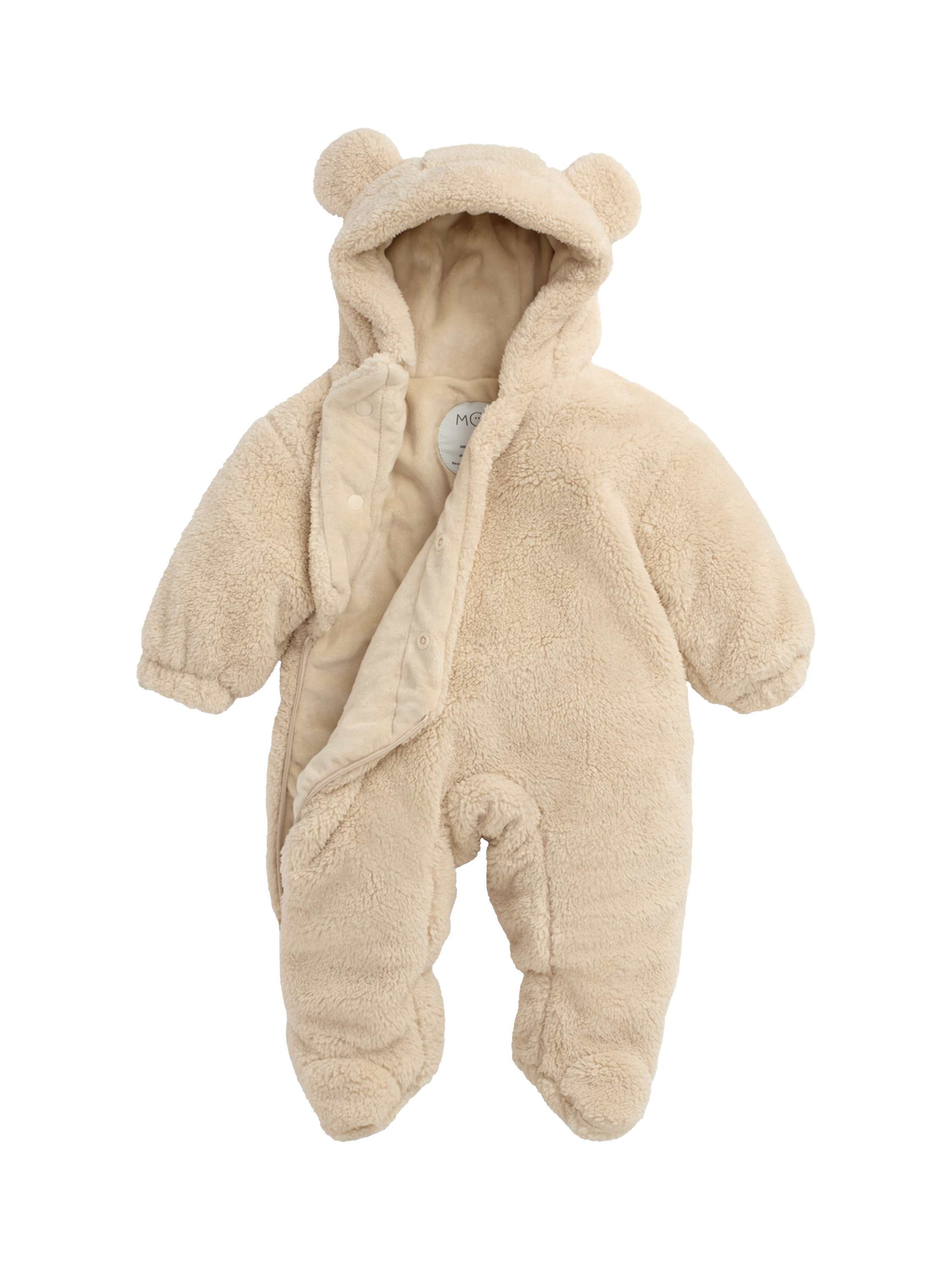 Product image 5 of 6, which shows MORI Baby Borg Pramsuit, Taupe, 3-6 months