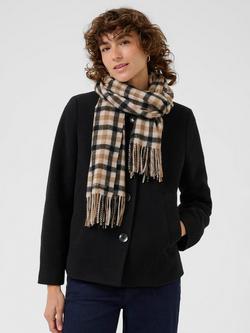 Part Two Kitha Plaid Check Pure Wool Scarf, Black/Beige - view 2, Black/Beige