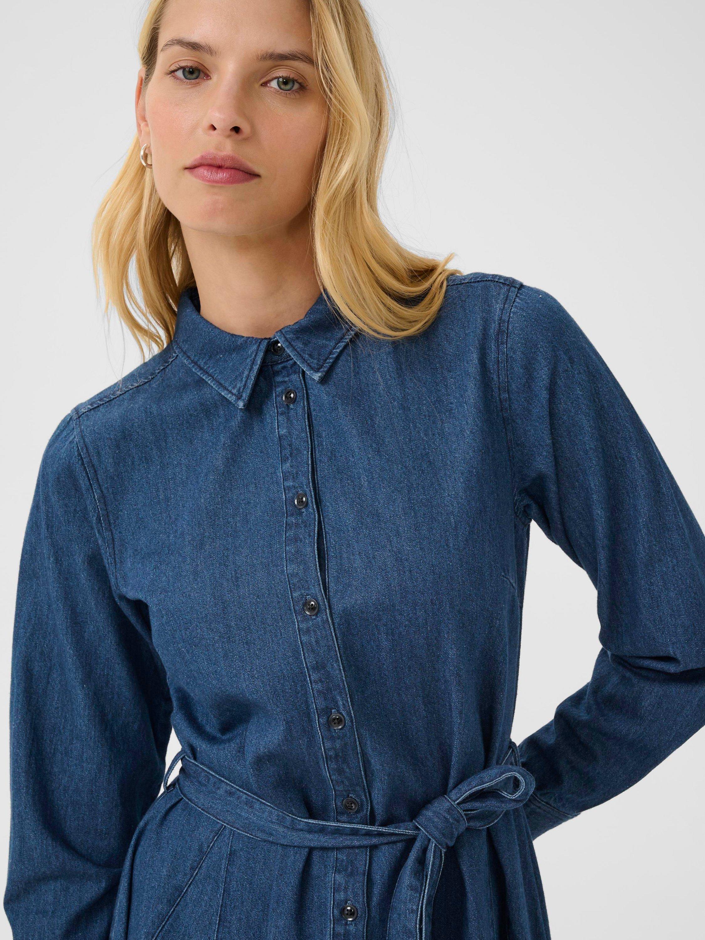 Product image 3 of 6, which shows Part Two Esilyas Denim Shirt Dress, Mid Blue, 8