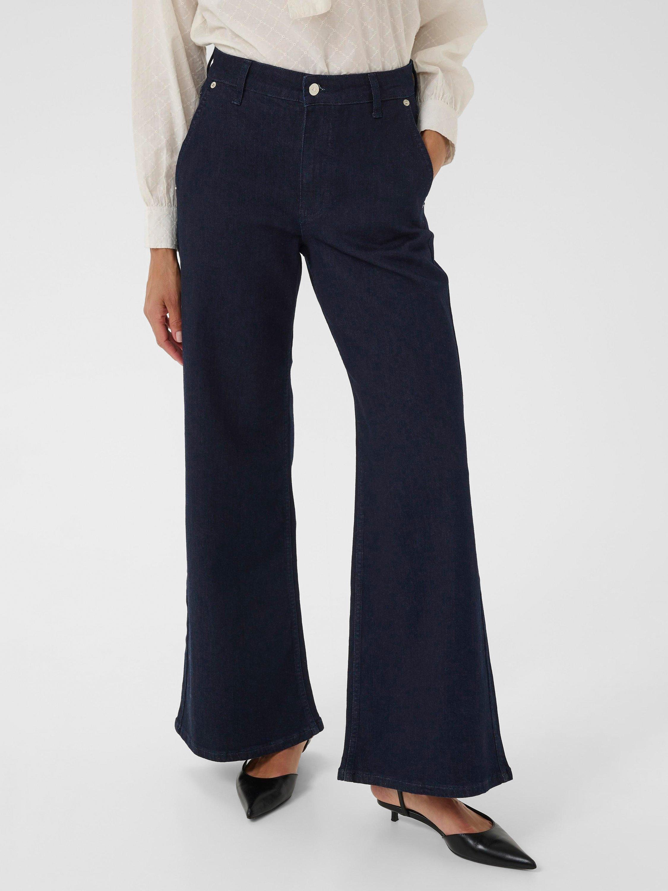 Product image 1 of 6, which shows Part Two Safina Wide Leg Jeans, Dark Blue, 27R