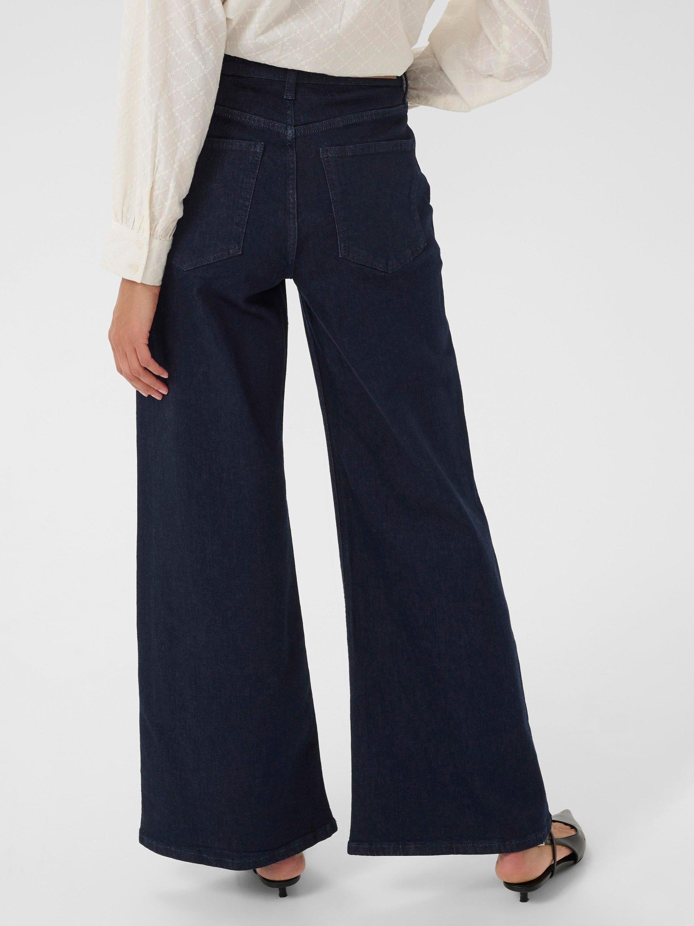 Product image 2 of 6, which shows Part Two Safina Wide Leg Jeans, Dark Blue, 27R