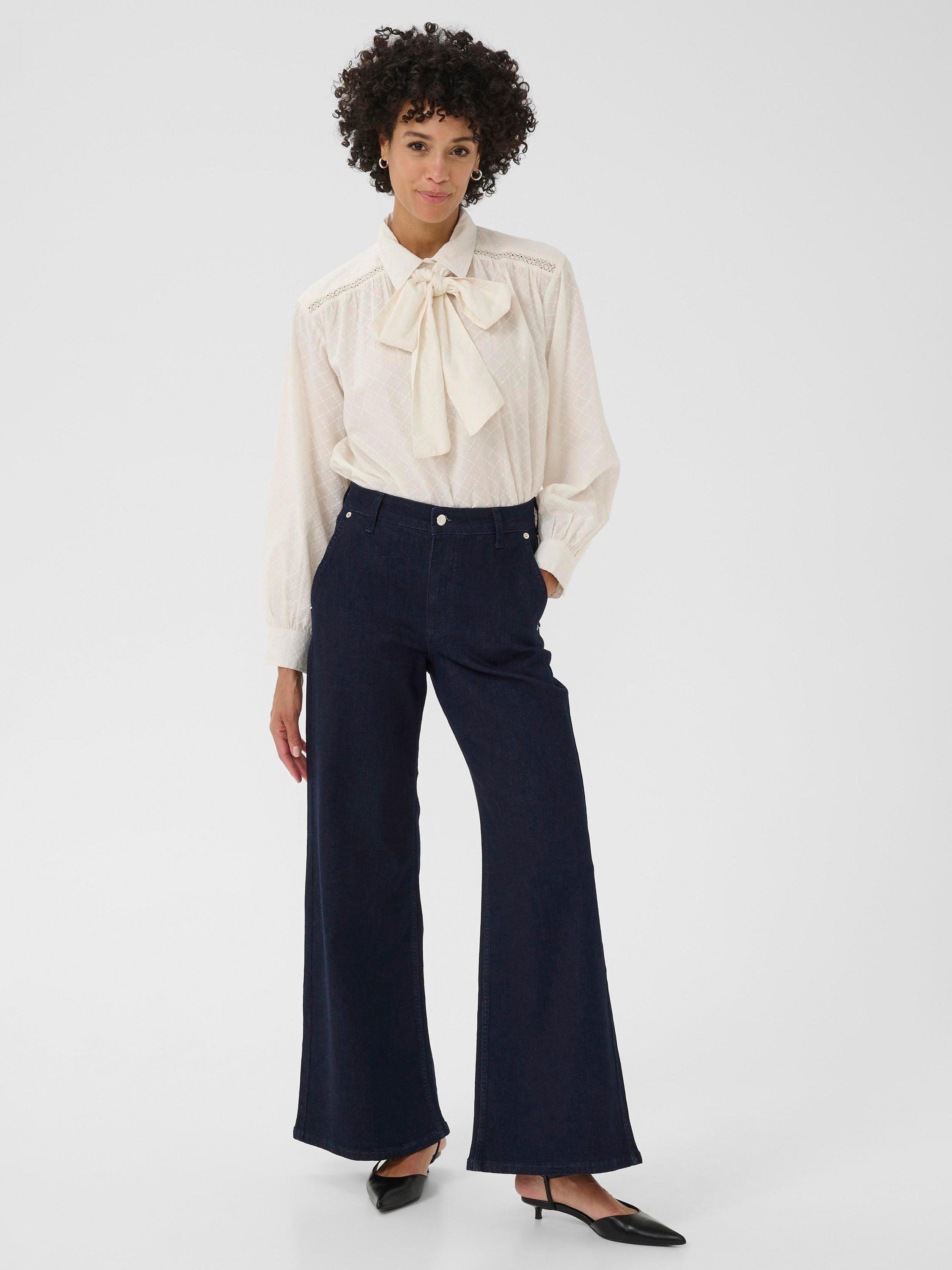 Product image 3 of 6, which shows Part Two Safina Wide Leg Jeans, Dark Blue, 27R