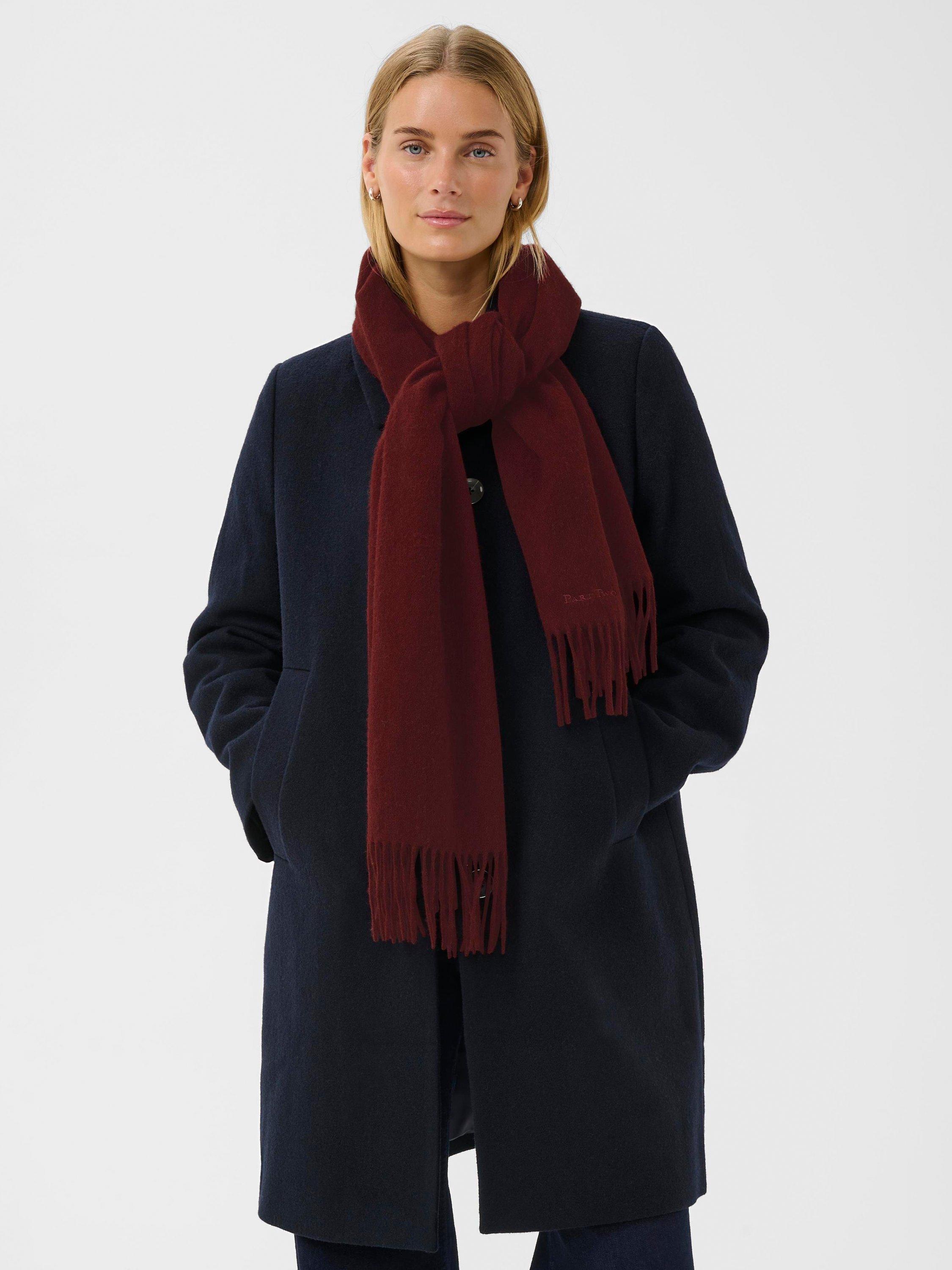 Product image 3 of 4, which shows Part Two Kitha Pure Wool Scarf, Tawny Port, One Size